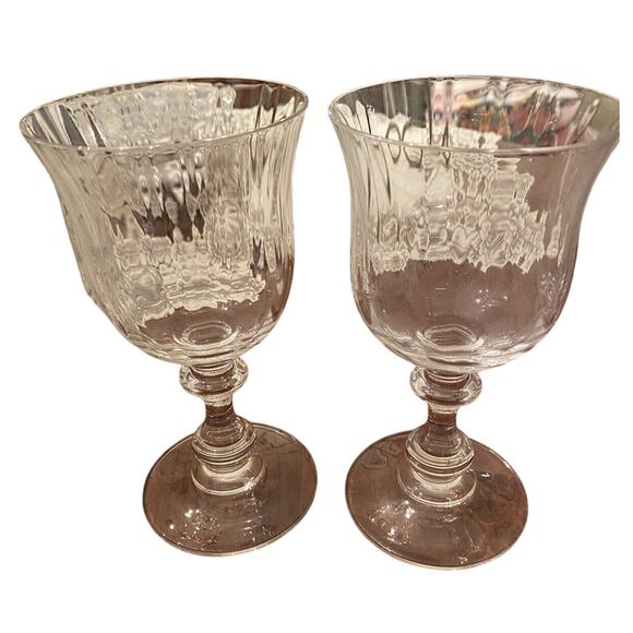 Mikasa Clear Crystal French Countryside 6 3/4" Wine Glasses Set (5) Shapely Stem - Picture 4 of 8